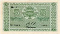 5 Markkaa 1922 Litt.C D0504416 kl.9